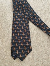 Mr Bean Teddy Bear Print Tie Black Novelty Tie