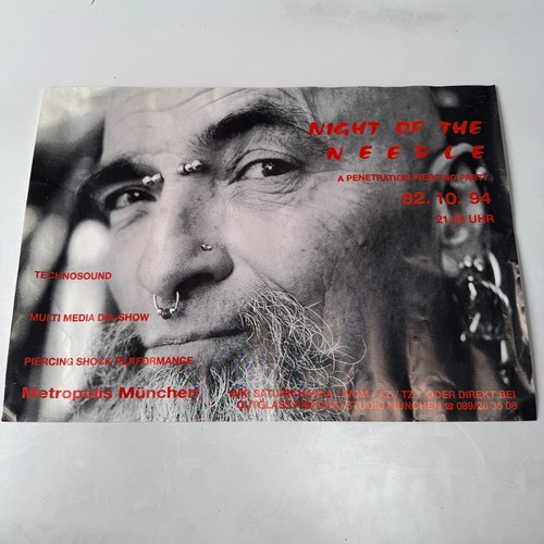 Vintage body piercing poster - vintage,