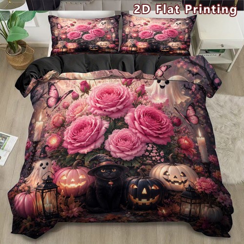 Pumpkin pink flower soft duvet - flower,