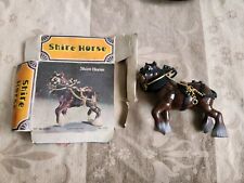 Vintage Shire Horse Clydesdale With Harness Decor 4.5" Horse, Hong Kong.