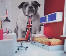 Large Wall Mural British Bulldog Animal Dog Art Union Jack Wallpaper Home Decor
