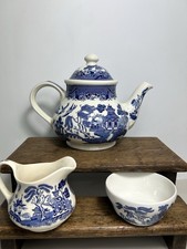 Vintage Blue Willow Teapot Set