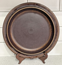 ARABIA RUSKA DARK BROWN 33cm ROUND SHALLOW DISH ULLA PROCOPE FINLAND 4-71 NORDIC