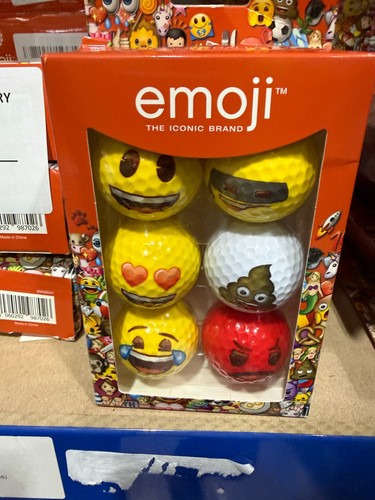 Emoji novelty golf balls set - emoji,