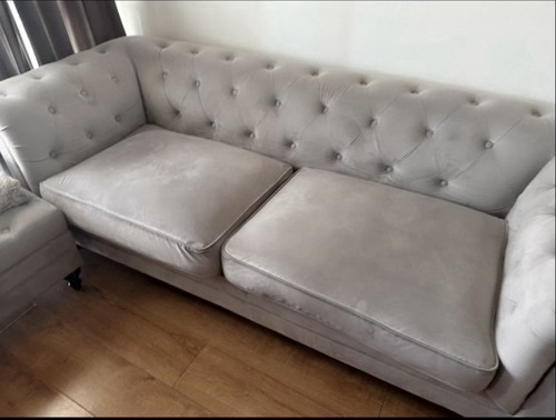 Grey velvet sofa - velvet,