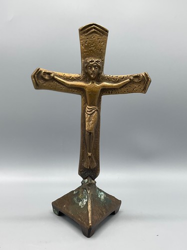 Bronze cross altar crucifix - bronze,