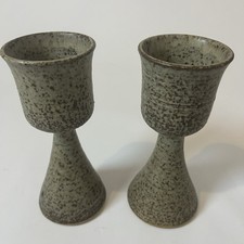 Pair vintage studio pottery - of,