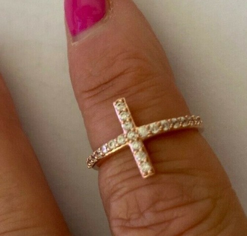 Diamonique 1ct cross ring - diamonique,