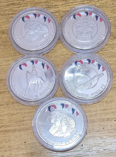 Five 2002 Falkland Islands 50p Crown Elizabeth II Golden Jubilee