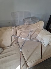 Pair Of Silerton Transparent Clear Chrome Legs Dining Chair Vanity Chairs