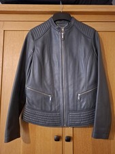 TU Ladies Grey Leather Biker