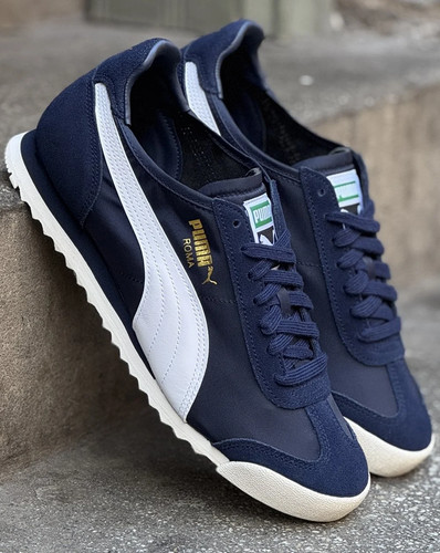 Puma roma trainers navy white - roma,