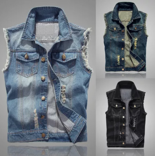 Men jean vest - men, jacket