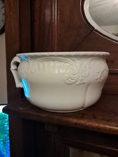 J & G Meakin Antique White Chamber Pot Embossed