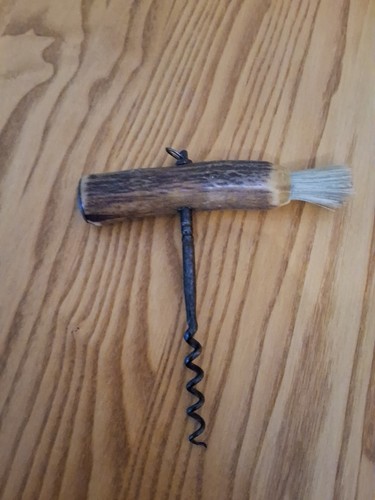 Vintage corkscrew with brush - corkscrew,