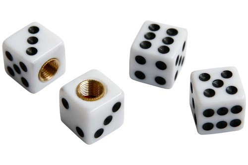 Valve caps cube black - 4, x