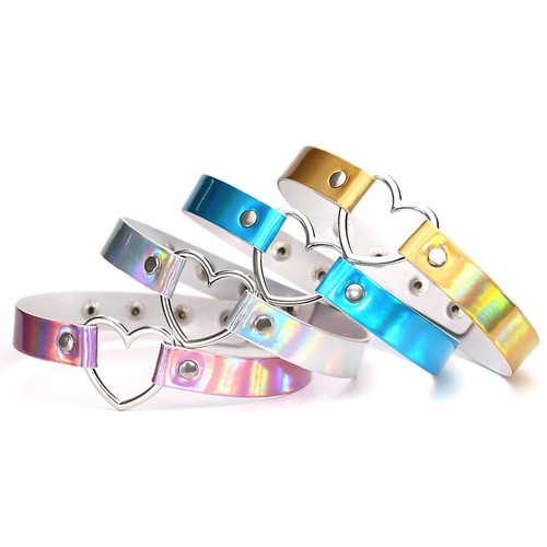 Holographic choker necklace - holographic,
