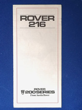 1985-86 ROVER 216 PRICE LIST -