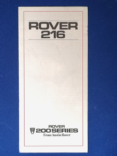 1985 rover 216 price list - 1985-86,