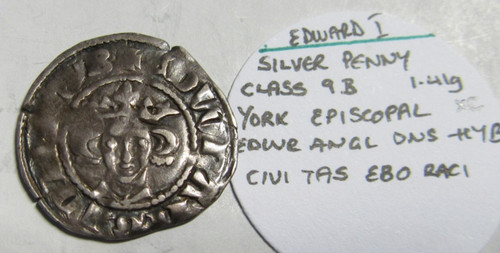 Edward hammered silver penny - hammered,