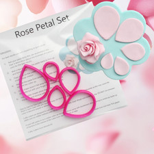 Plastic Rose Petal Icing Cutter Set 5/pc Cake Decorating & Crafting