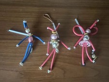 Vintage Mercury glass/plastic  Christmas  Decoration’s Rabbits/Man  x 3 1950’s