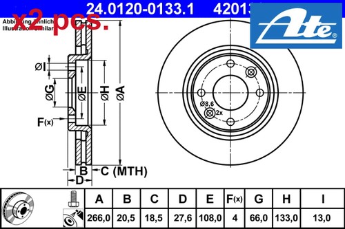 Pcs front brake disc set - pcs,