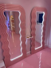Pink Wave Wiggle Mirrors LED Lighting RARE Original RRP £999 2 Available