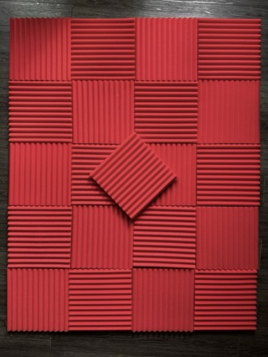 Red studio acoustic foam - red,
