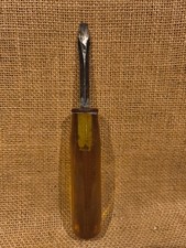 Vintage Footprint Yellow Handle Slotted Screwdriver Old School Yesteryear Tools