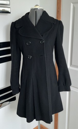 John lewis black fitted wool - black,