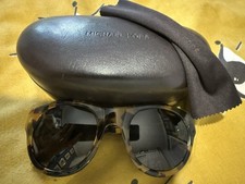 Michael Kors Women's Sunglasses Tortoise shell Case Brown Silver Acrylic Chunky