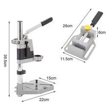 Adjustable Hand Drilling Press Stand Workbench Pillar Clamp + Drill Press Vice