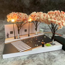 1:64 Diorama Garage Model City Street Cherry Blossom Avenue Scene Display Model