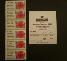 POST & GO POPPY COLL/SET ‘WWI Battle of Passchendaele’ STAMPEX FDI 13.9.17