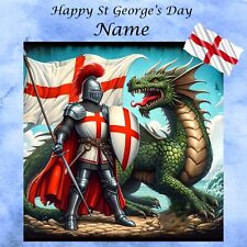 PERSONALISED Card ST GEORGE & Dragon Saints  Patriotic Pride St George's Day