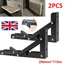 2X Campervan Folding Shelf Bracket Table Extension Shelf Motorhome Caravan Desk 