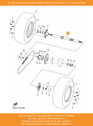 Yamaha axle wheel - yamaha,