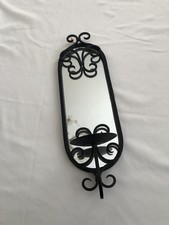 Black Metal Mirror Candle Wall