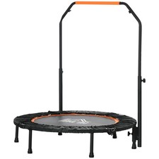 HOMCOM Foldable Mini Trampoline w/ Handle, Orange, Refurbished