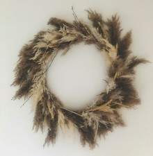 Natural Pampas Grass Wreath With Barley and twig large Approx 23in florist made