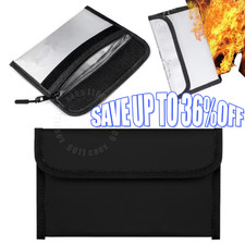 2200℉ Fireproof Money Bag Waterproof Document Envelope File Pouch Safe Cash Box