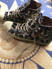 VTG Mens 12 Converse All Star LE Camo Skull 1970s Chuck Taylors HI Sneakers RARE