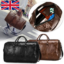 Mens Leather Duffle Weekend Bag Gym-Large Travel Womens Luggage Handbag Holdall