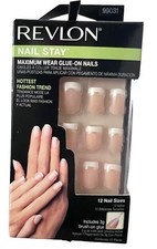 Revlon Nail Stay Maximum Wear Glue-On Artificial Nails with Glue – 24 Nails