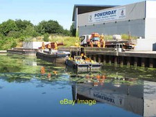 Photo 6x4 Old Oak Wharf barge loading Workmen's high visibility clothing c2016