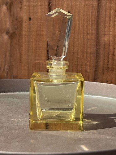 Czech art deco citrine cube - czech,