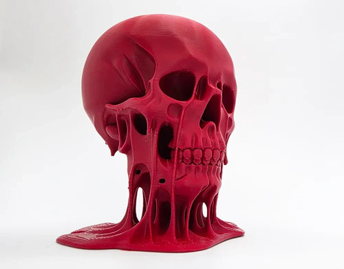 Melting skull sculpture - melting,