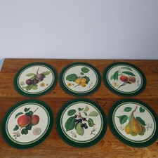 Vintage Pimpernel RHS Hooker Fruits Placemat Set x 6 Royal Horticultural Society