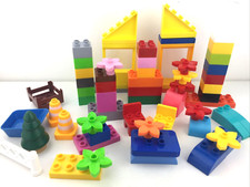 Bundle Of Building Bricks Windows, Flowers, House Compatible W Other Bricks, GC.